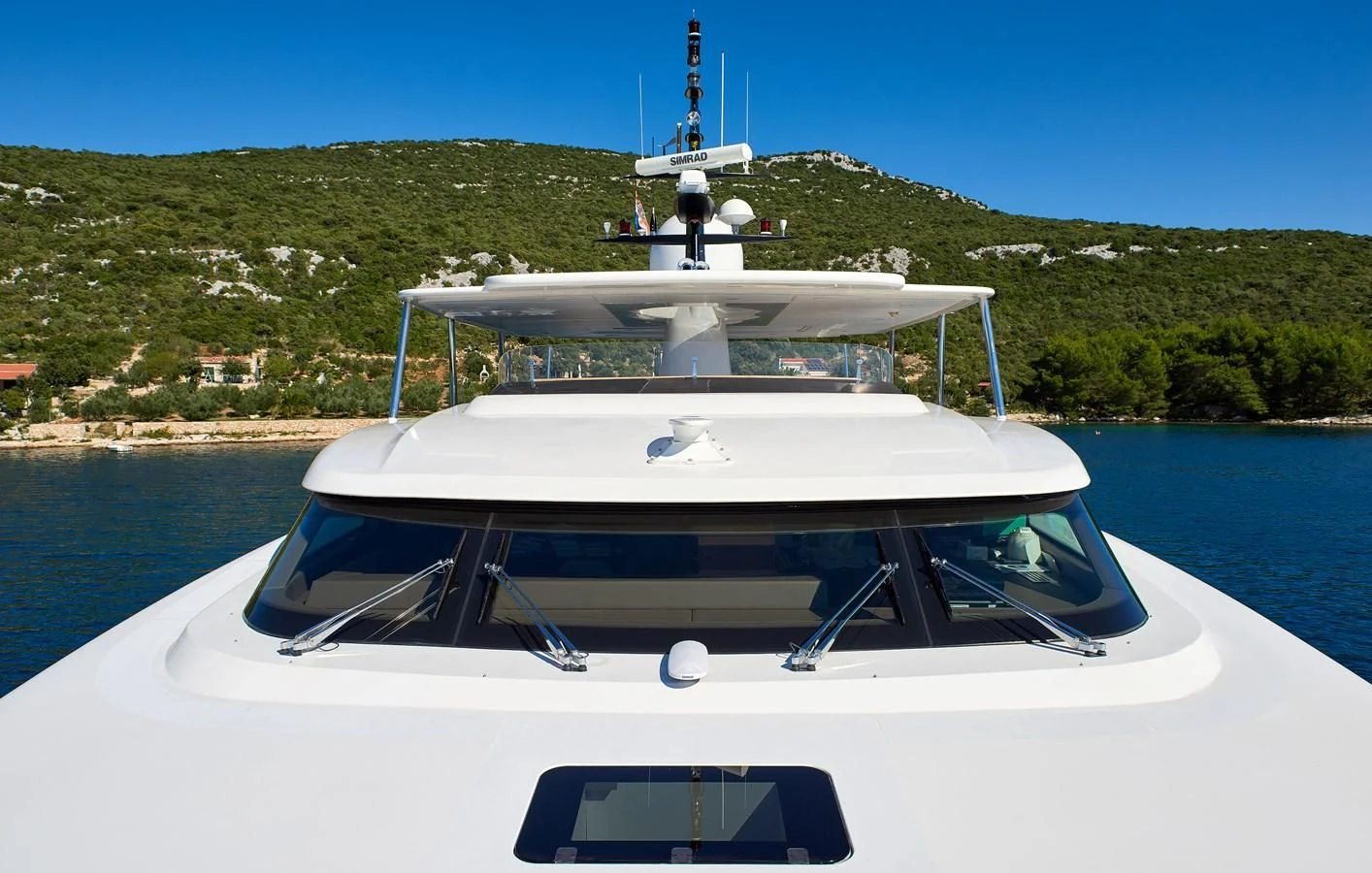 a boat on the water aboard 2011 SANLORENZO SD92 FLYBRIDGE Yacht for Sale