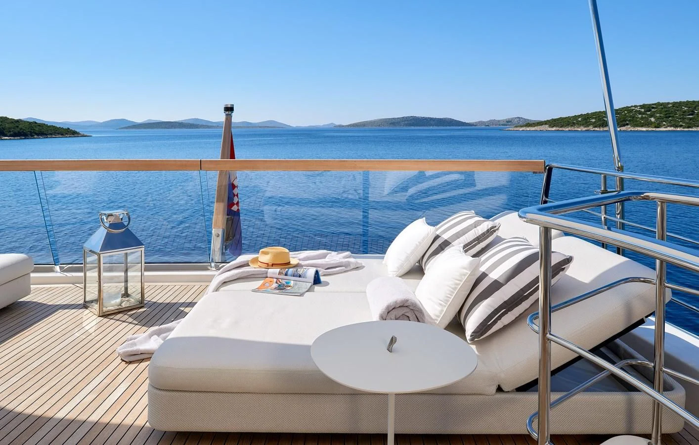 a boat on a deck aboard 2011 SANLORENZO SD92 FLYBRIDGE Yacht for Sale