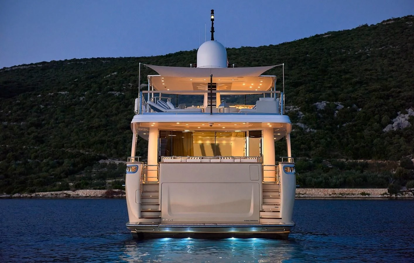 a large boat in the water aboard 2011 SANLORENZO SD92 FLYBRIDGE Yacht for Sale