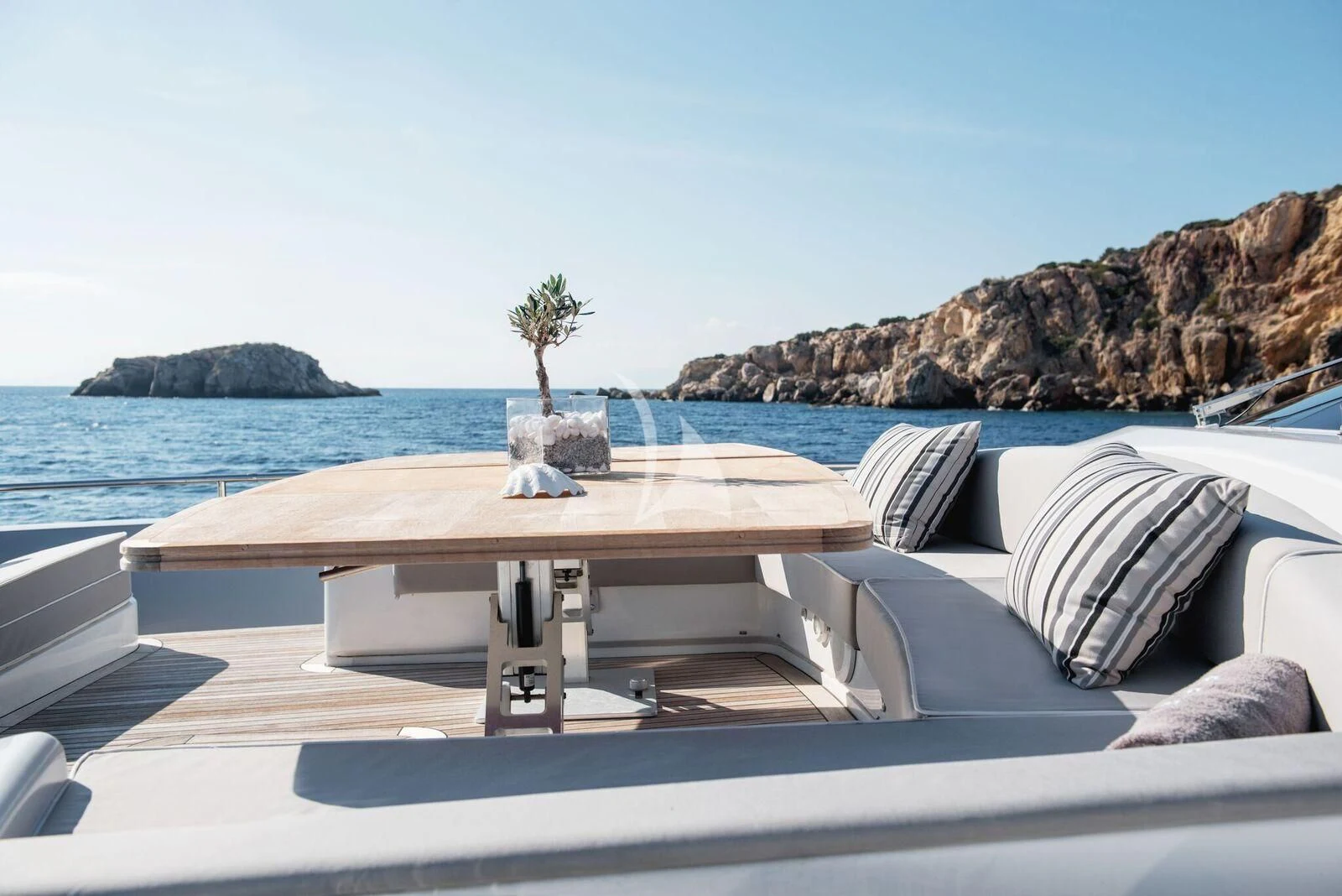 a table on a boat aboard ELEVEN I Yacht for Sale