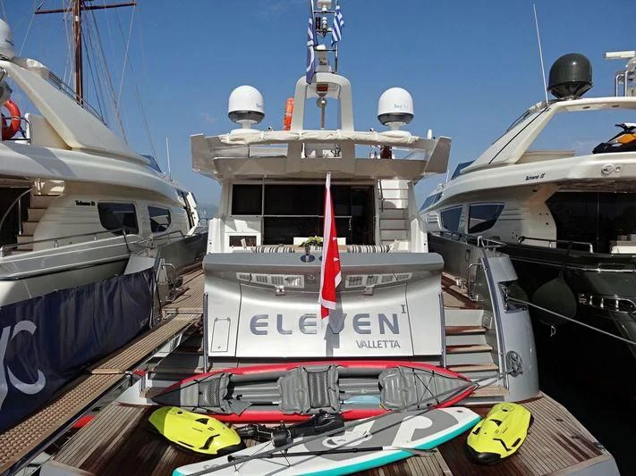 a boat on a dock aboard ELEVEN I Yacht for Sale