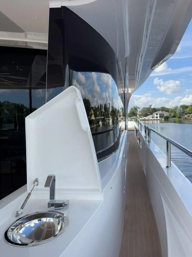 a sink and a mirror on a boat aboard 88 YACHT Yacht for Sale