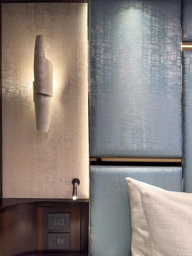 a lamp next to a window aboard 88 YACHT Yacht for Sale