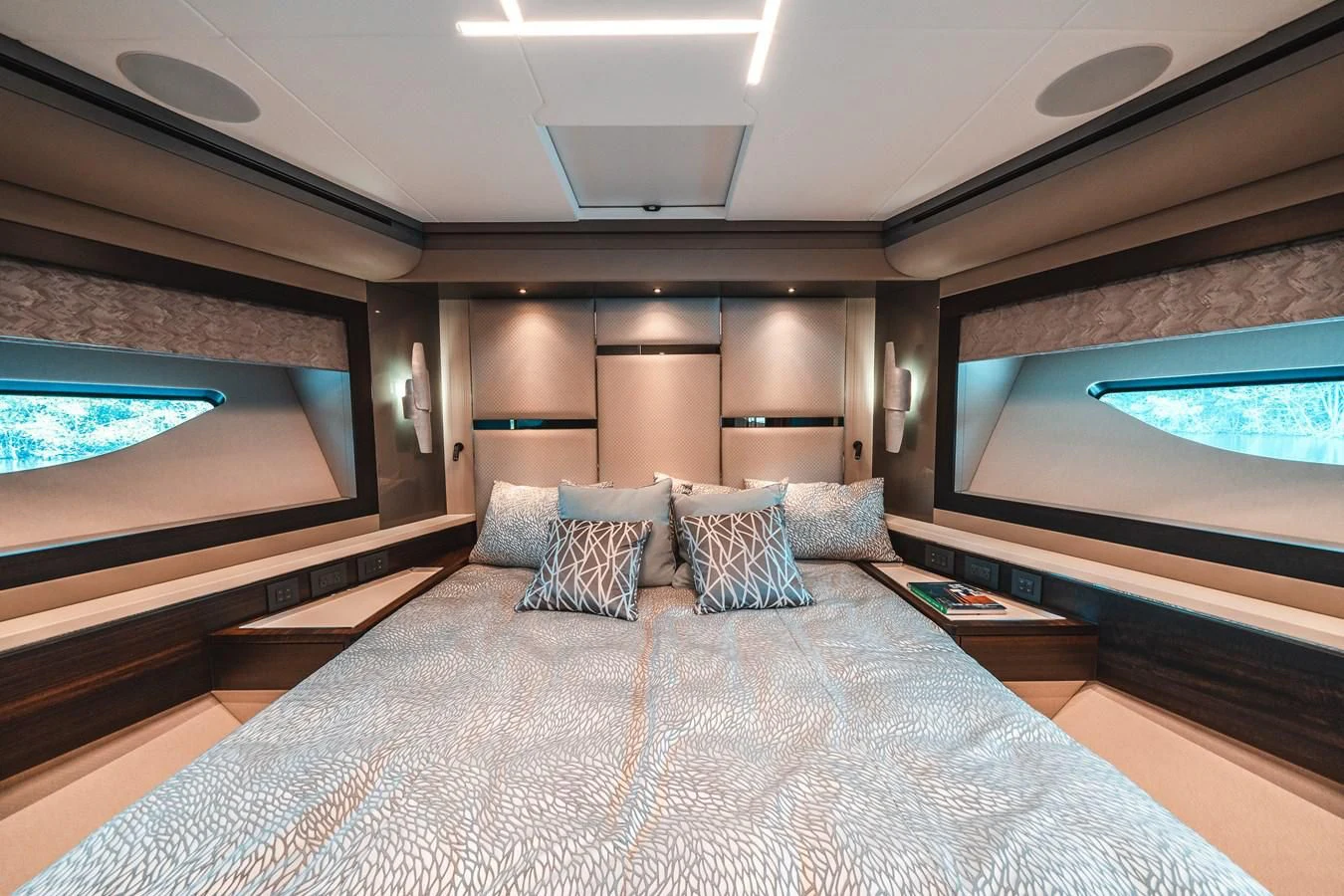 a large bed in a room aboard 88 YACHT Yacht for Sale