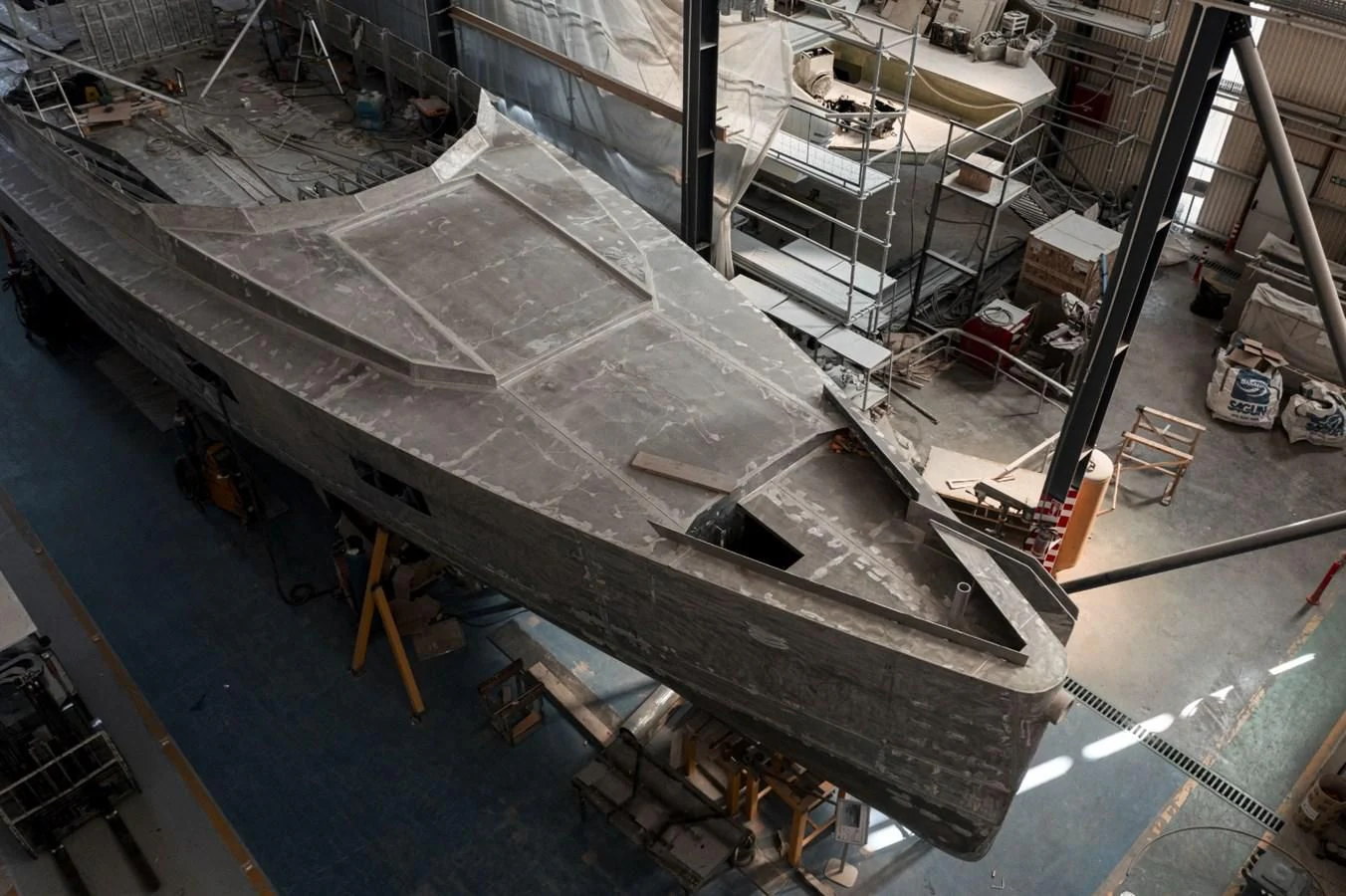 a large metal factory aboard 88 YACHT Yacht for Sale