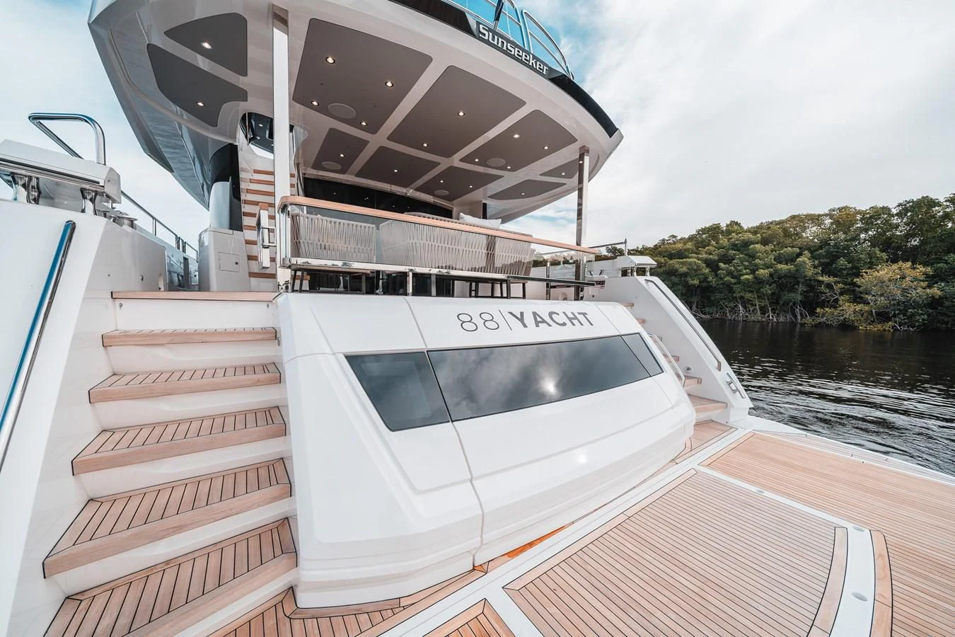 a boat on a river aboard 88 YACHT Yacht for Sale