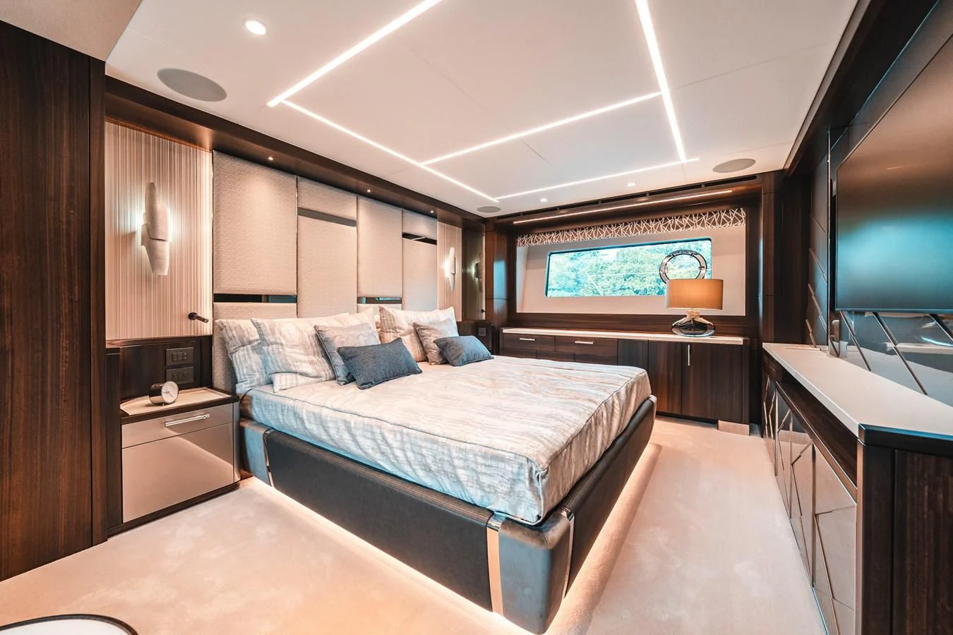 a bed in a room aboard 88 YACHT Yacht for Sale