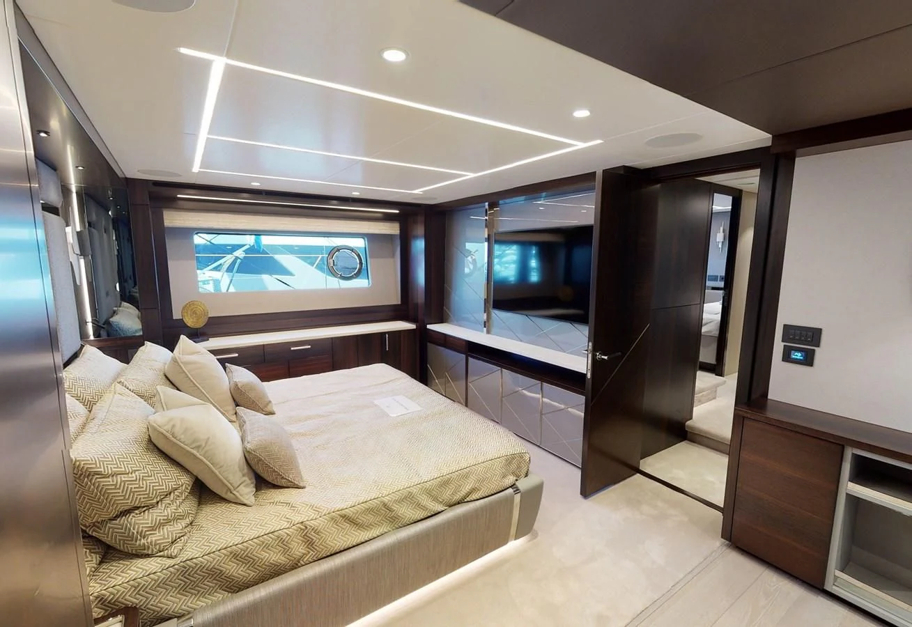 a bed in a room aboard 88 YACHT Yacht for Sale