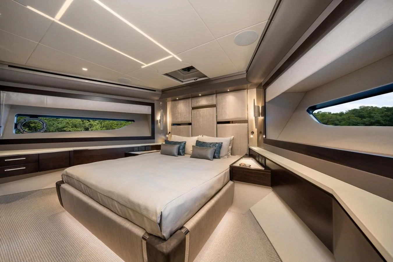 a room with a bed and a television aboard 88 YACHT Yacht for Sale