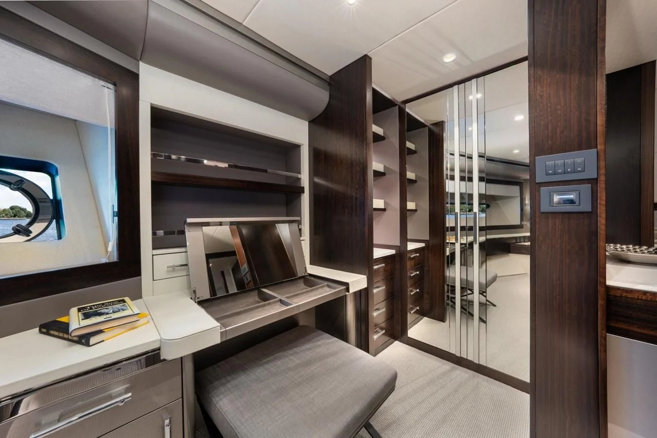 a room with a computer and a desk aboard 88 YACHT Yacht for Sale