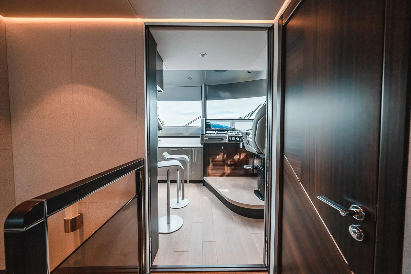 a room with a glass door aboard 88 YACHT Yacht for Sale
