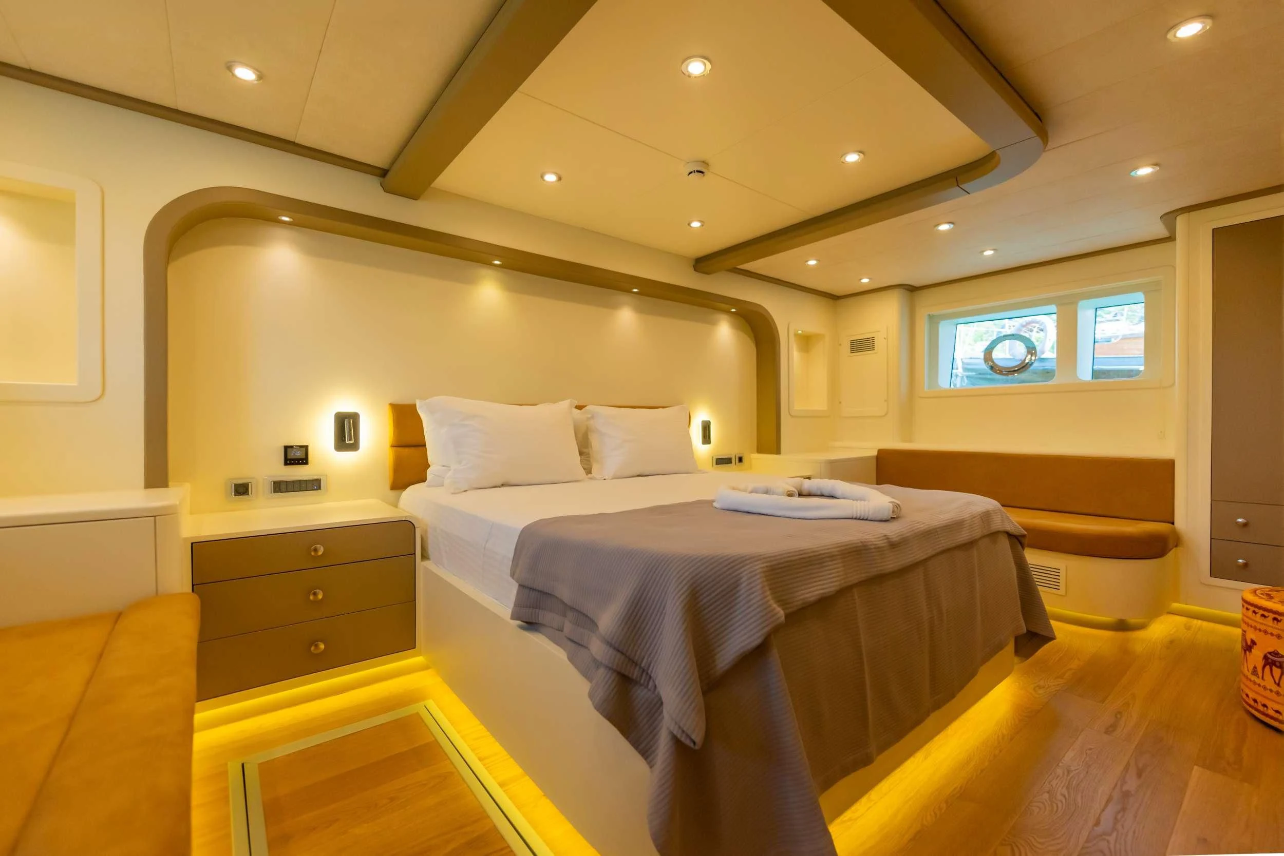 a room with a couple of beds aboard 88 YACHT Yacht for Sale