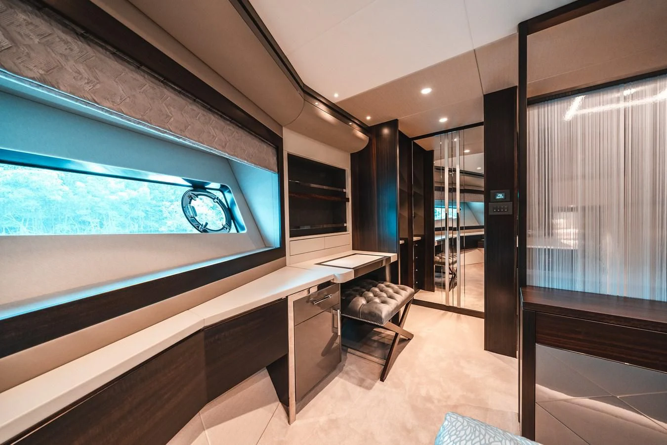 a room with a large screen aboard 88 YACHT Yacht for Sale