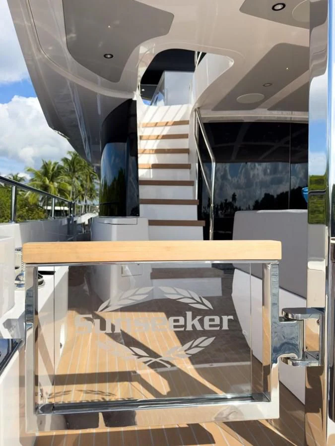 a staircase with a railing aboard 88 YACHT Yacht for Sale