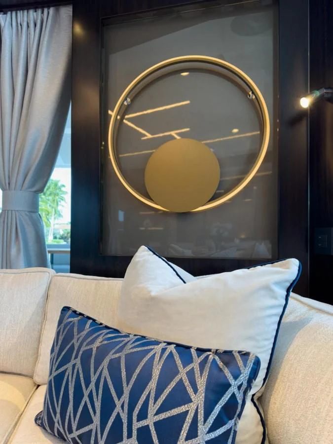 a mirror above a bed aboard 88 YACHT Yacht for Sale
