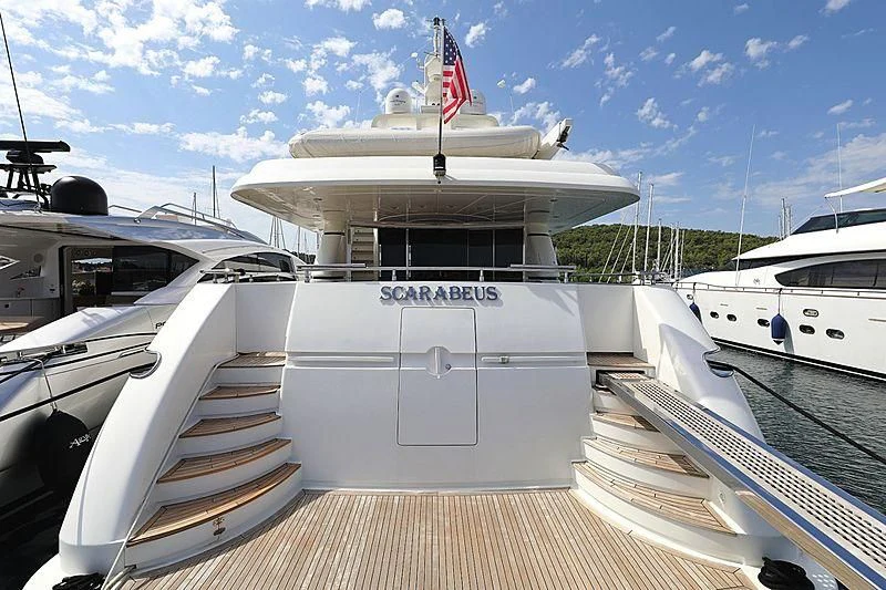 a boat on the water aboard SCARABEUS Yacht for Sale