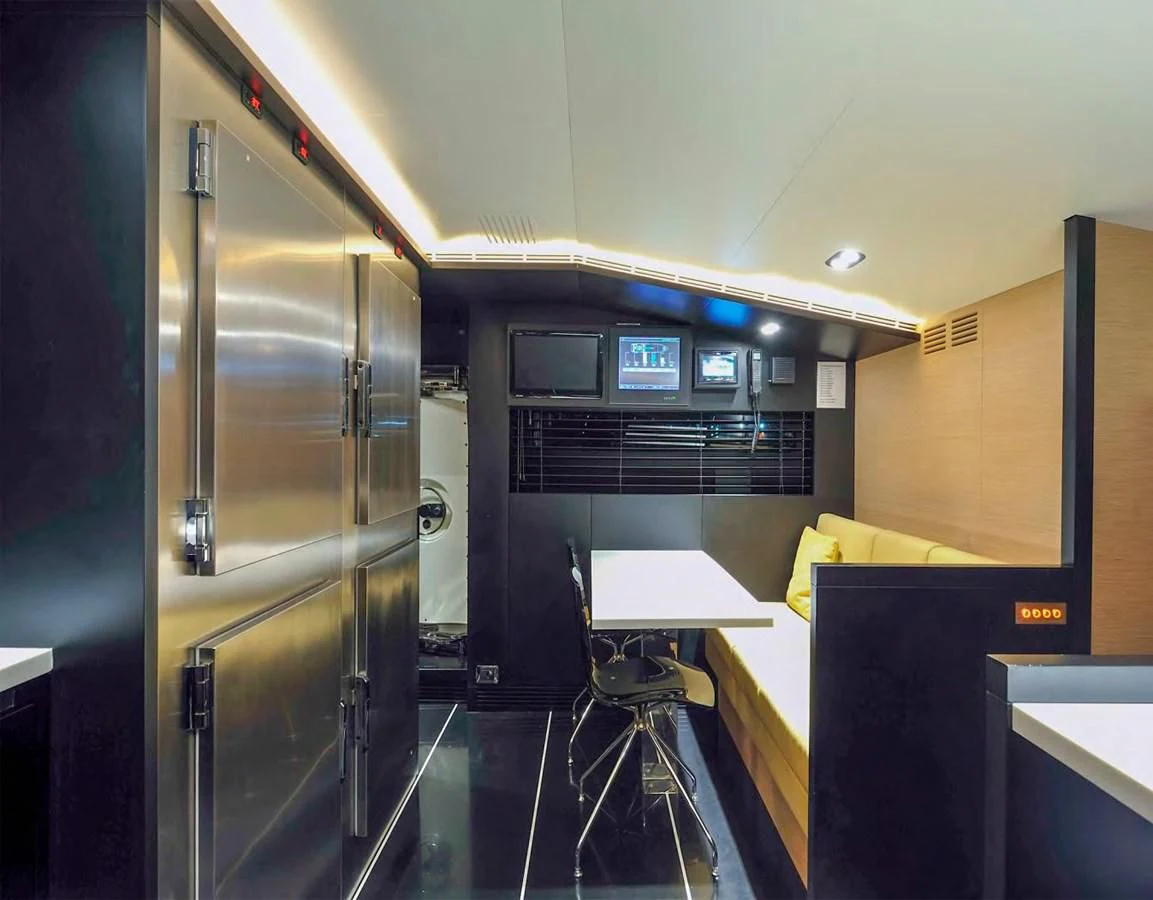 a large room with a large refrigerator aboard BY BUBANNY Yacht for Sale
