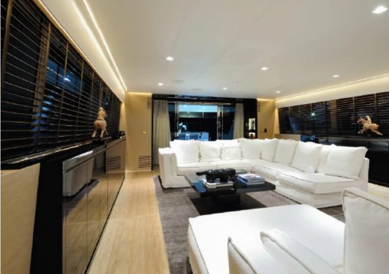 a living room with a large window aboard BY BUBANNY Yacht for Sale