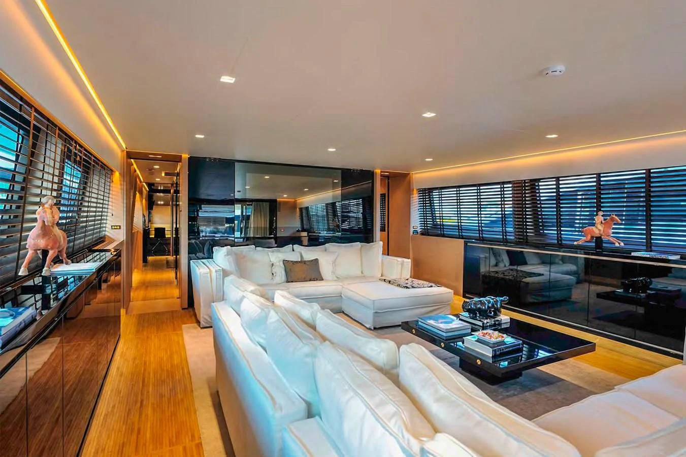 a living room with a large window aboard BY BUBANNY Yacht for Sale