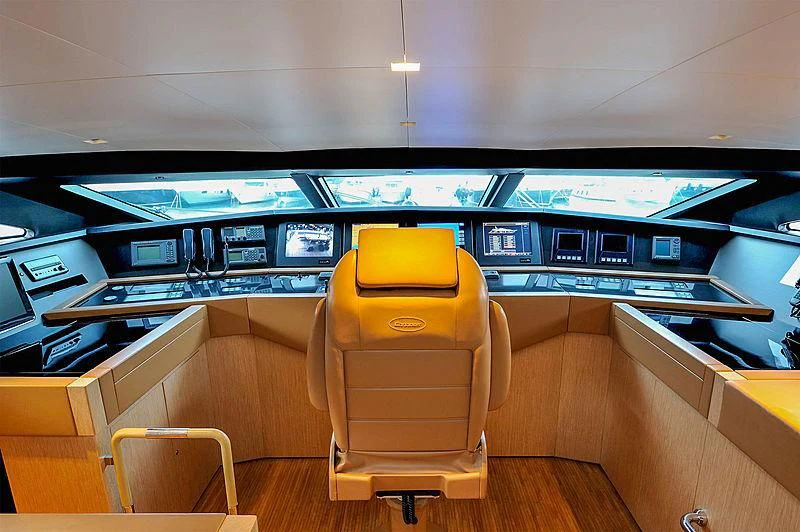 a yellow chair in a room aboard BY BUBANNY Yacht for Sale