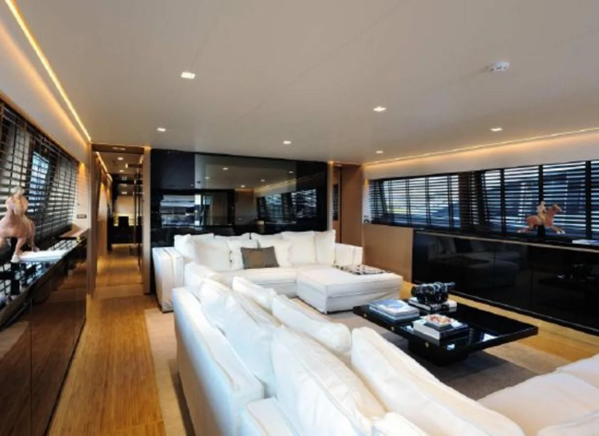 a living room with a large window aboard BY BUBANNY Yacht for Sale