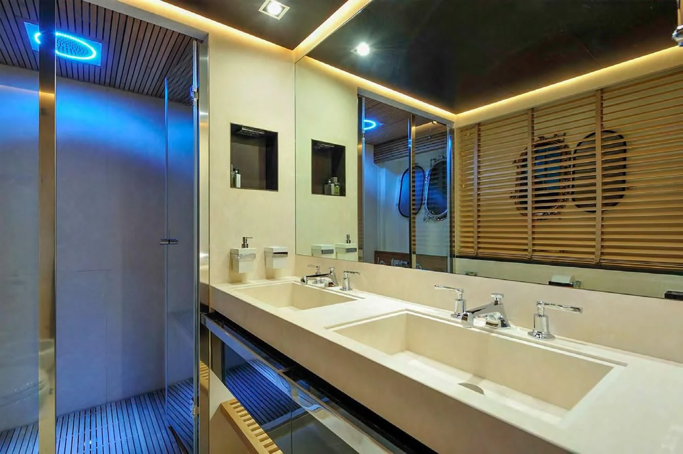 a bathroom with a countertop sinks aboard BY BUBANNY Yacht for Sale