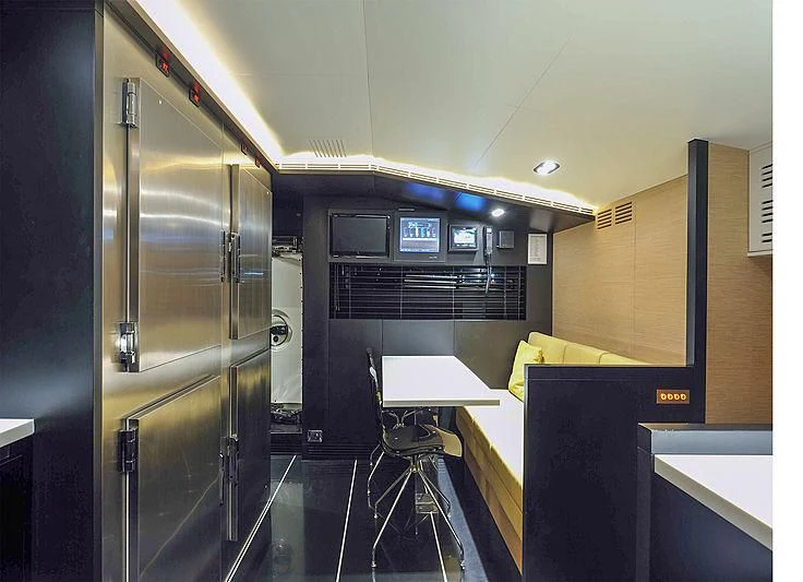 a large stainless steel refrigerator aboard BY BUBANNY Yacht for Sale