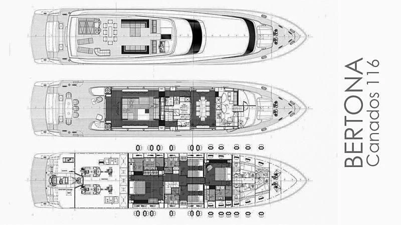 diagram, engineering drawing aboard BY BUBANNY Yacht for Sale