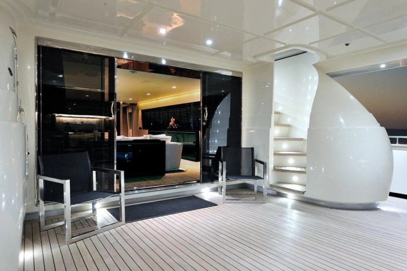 a room with a table and chairs aboard BY BUBANNY Yacht for Sale