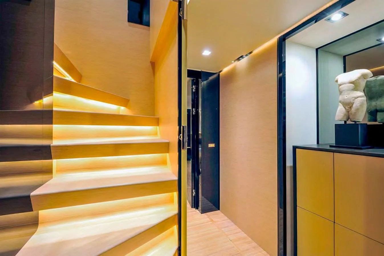 a staircase in a room aboard BY BUBANNY Yacht for Sale