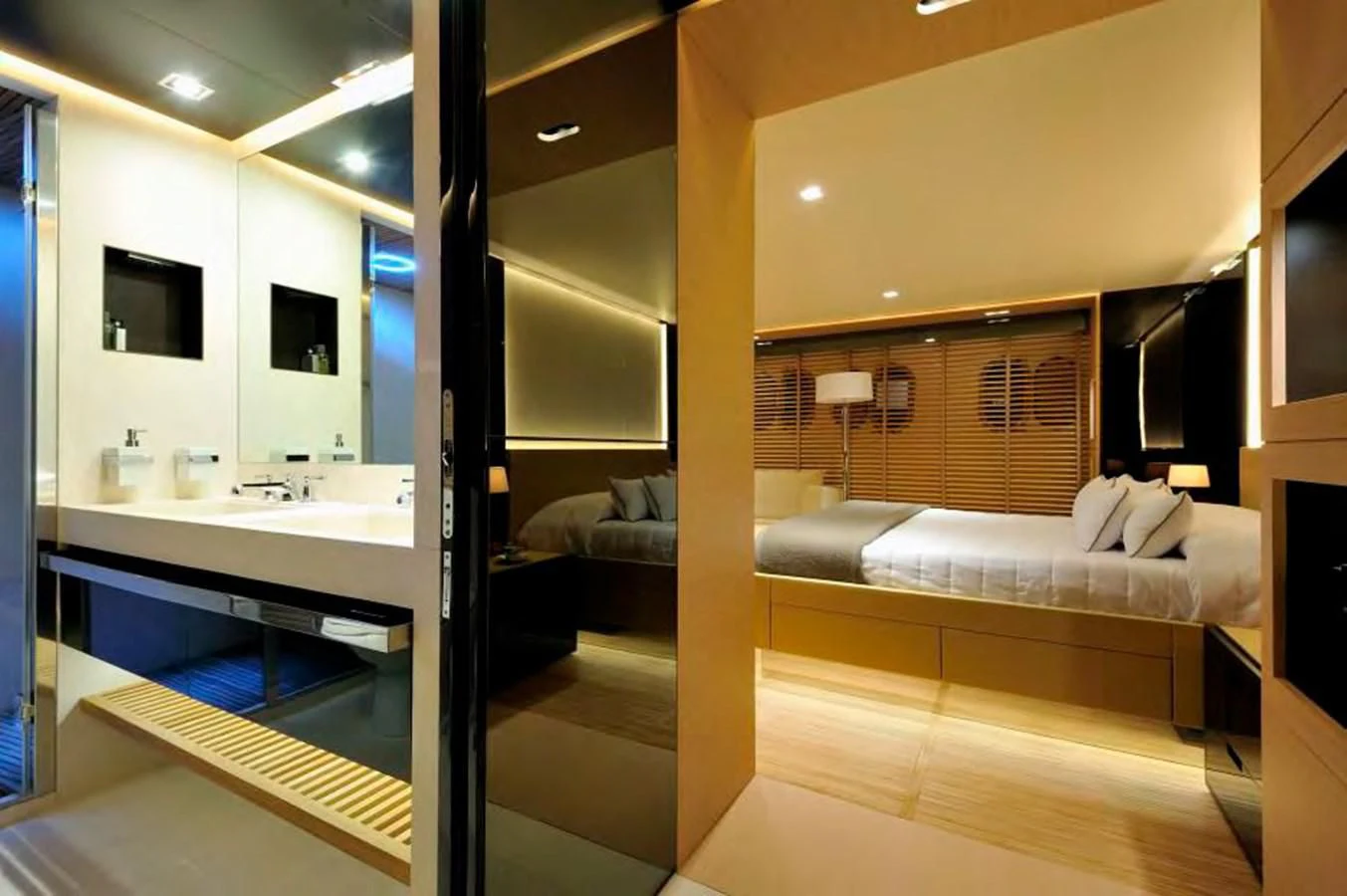 a room with a bed and a couch aboard BY BUBANNY Yacht for Sale
