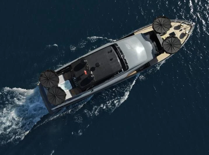 a space shuttle in space aboard NOAM Yacht for Sale