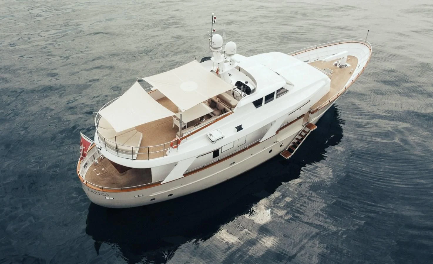 a boat on the water aboard LAZIZA Yacht for Sale