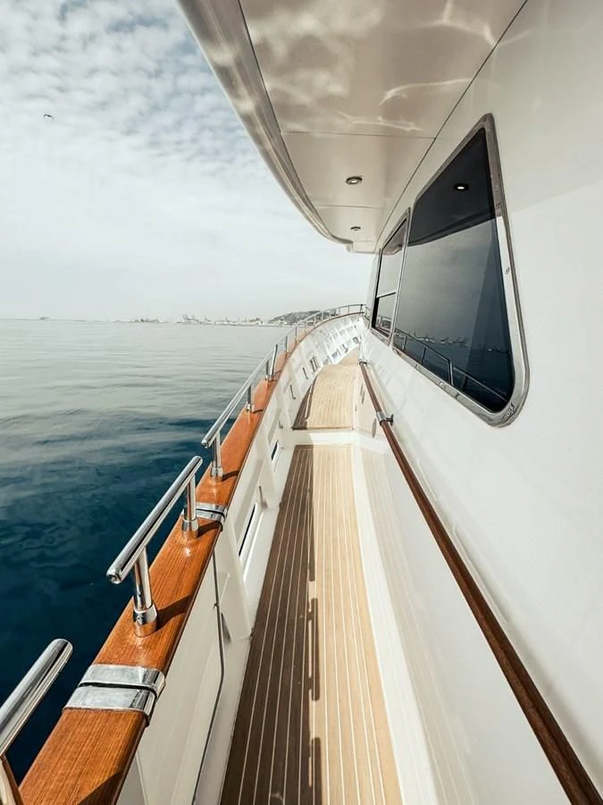 the front of a boat aboard LAZIZA Yacht for Sale