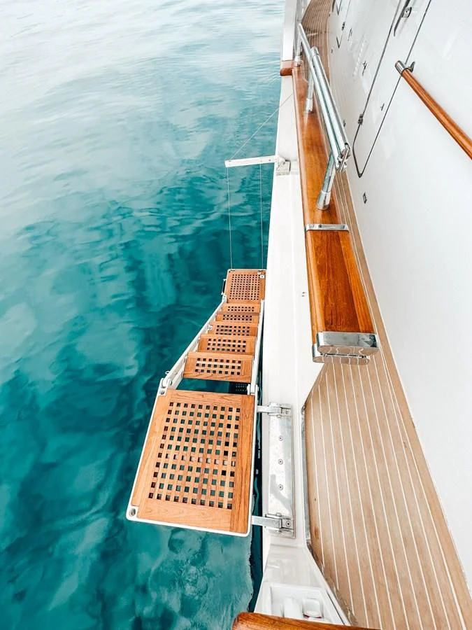 a boat on the water aboard LAZIZA Yacht for Sale