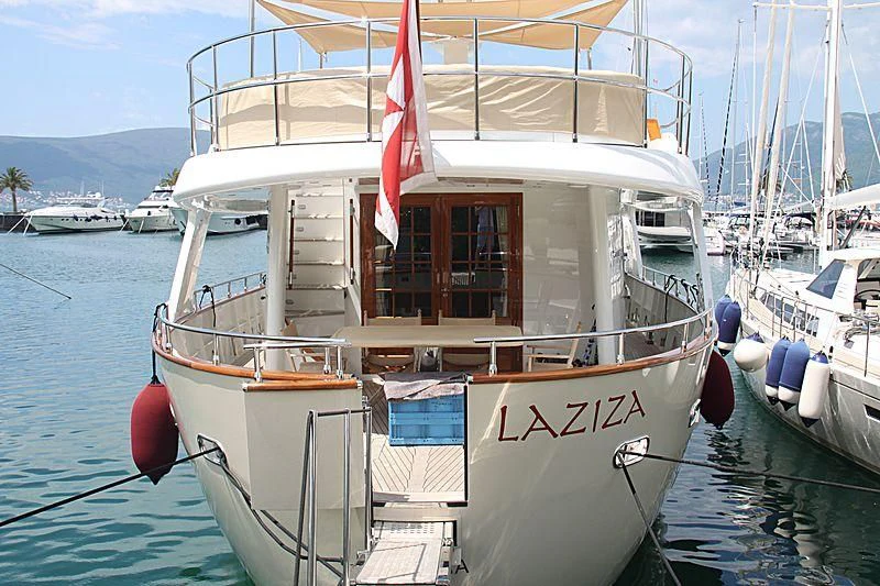 a boat in the water aboard LAZIZA Yacht for Sale