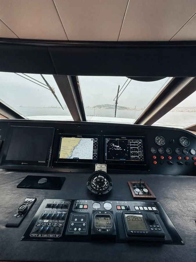 a control panel in a car aboard LAZIZA Yacht for Sale