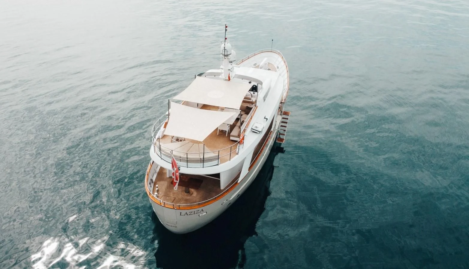 a boat in the water aboard LAZIZA Yacht for Sale