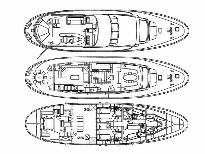 diagram, engineering drawing aboard LAZIZA Yacht for Sale