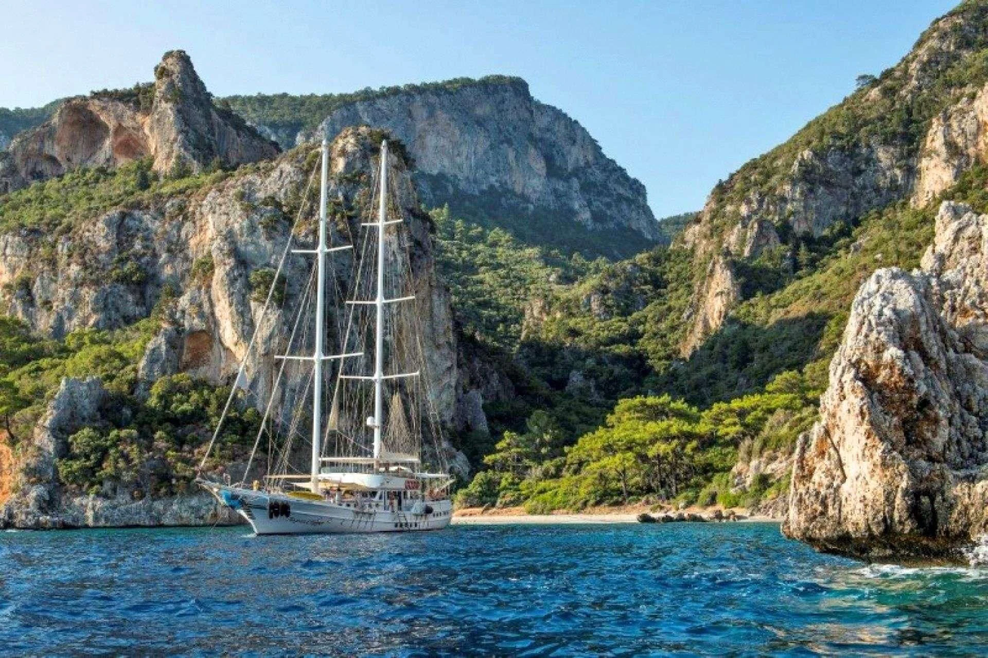 a sailboat in the water aboard AEGEAN CLIPPER Yacht for Sale
