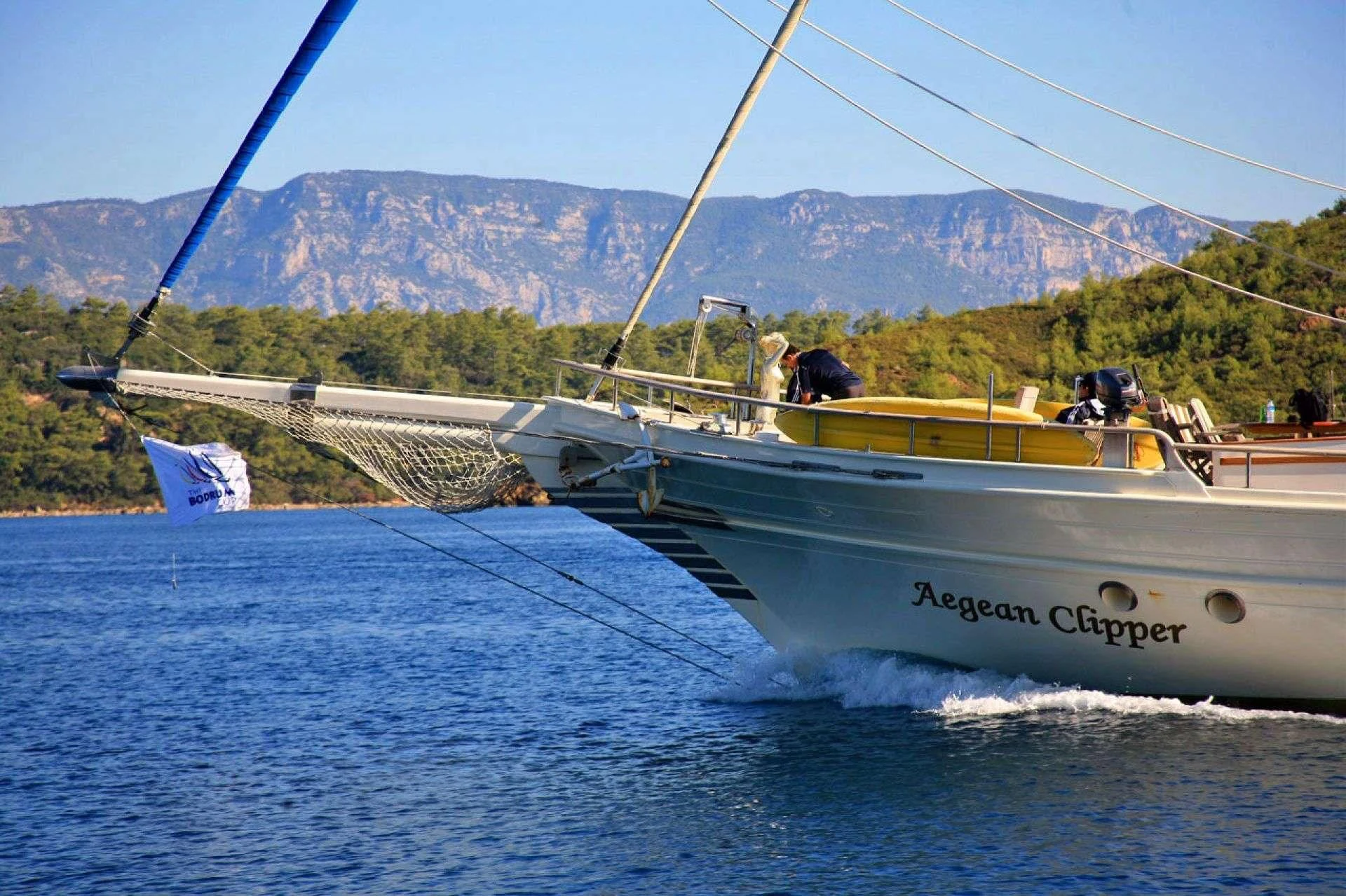a boat on the water aboard AEGEAN CLIPPER Yacht for Sale