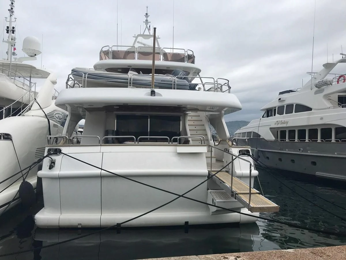 a group of boats in a harbor aboard LADY ANN Yacht for Sale