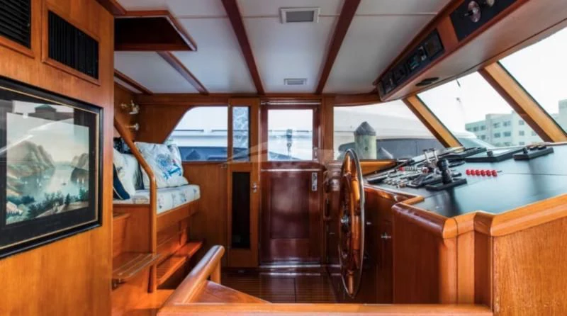 a kitchen with a sink and a stove aboard SEAFARI Yacht for Sale