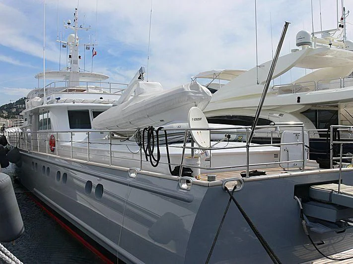 a large white boat aboard OKEANIS Yacht for Sale