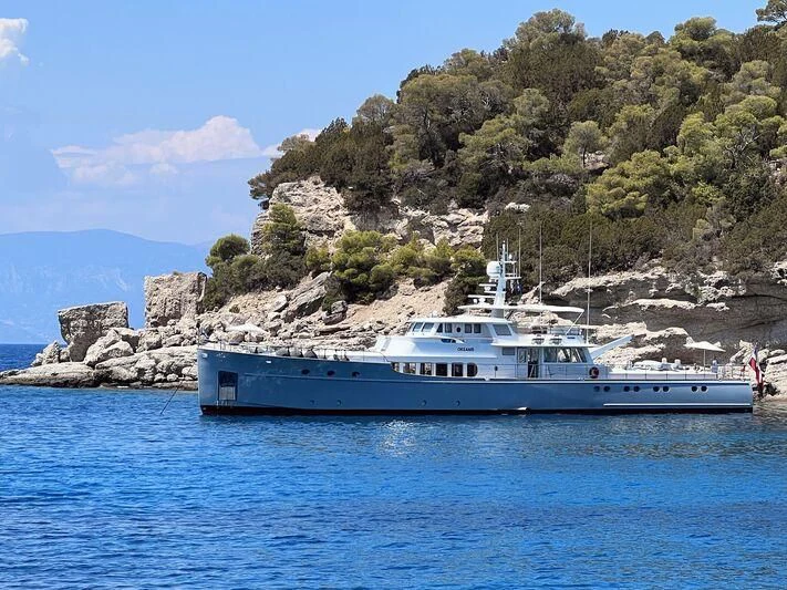 a boat on the water aboard OKEANIS Yacht for Sale