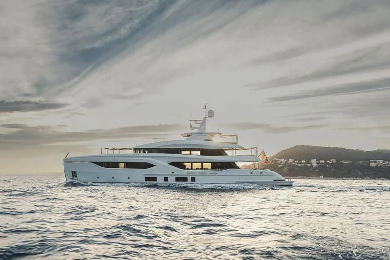 a boat in the water aboard EXTRA TIME Yacht for Sale