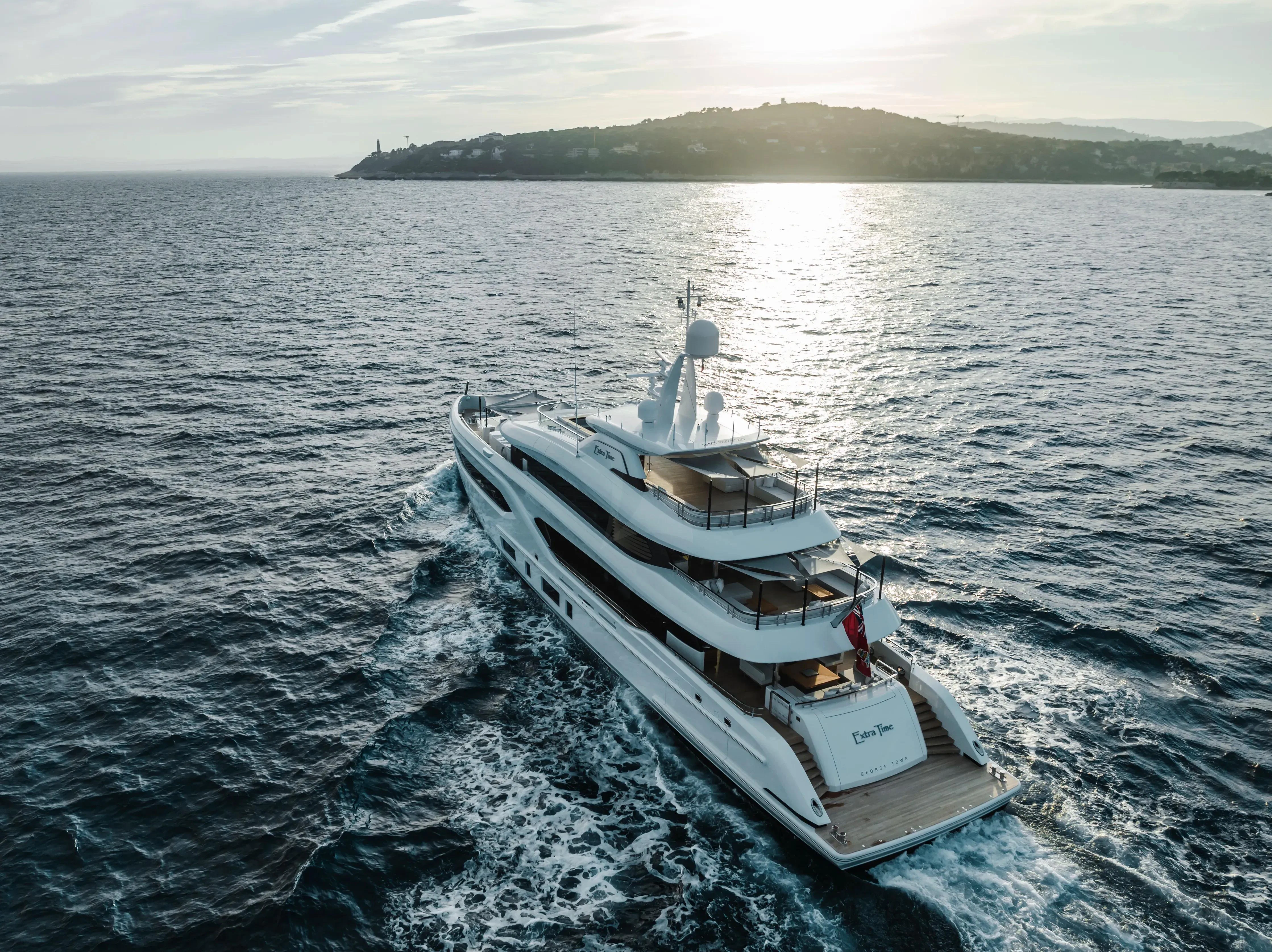 a boat on the water aboard EXTRA TIME Yacht for Sale