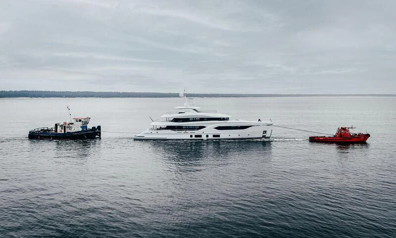 a couple of boats in the water aboard EXTRA TIME Yacht for Sale