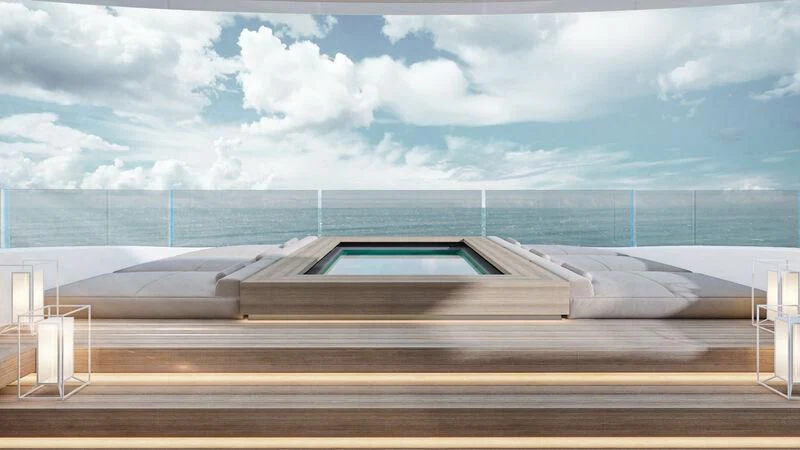 a view of a building from the ground aboard EXTRA TIME Yacht for Sale