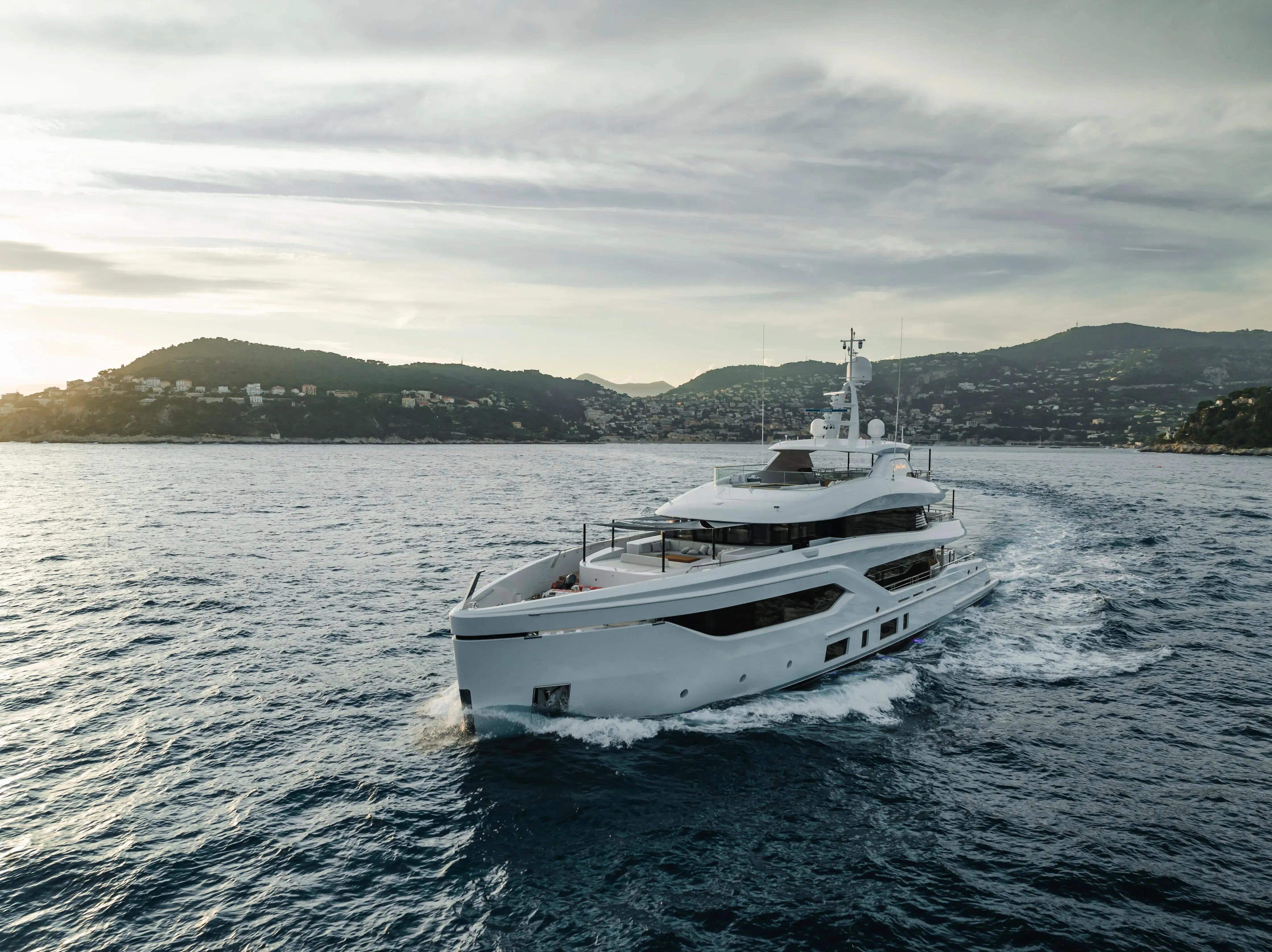 a boat in the water aboard EXTRA TIME Yacht for Sale